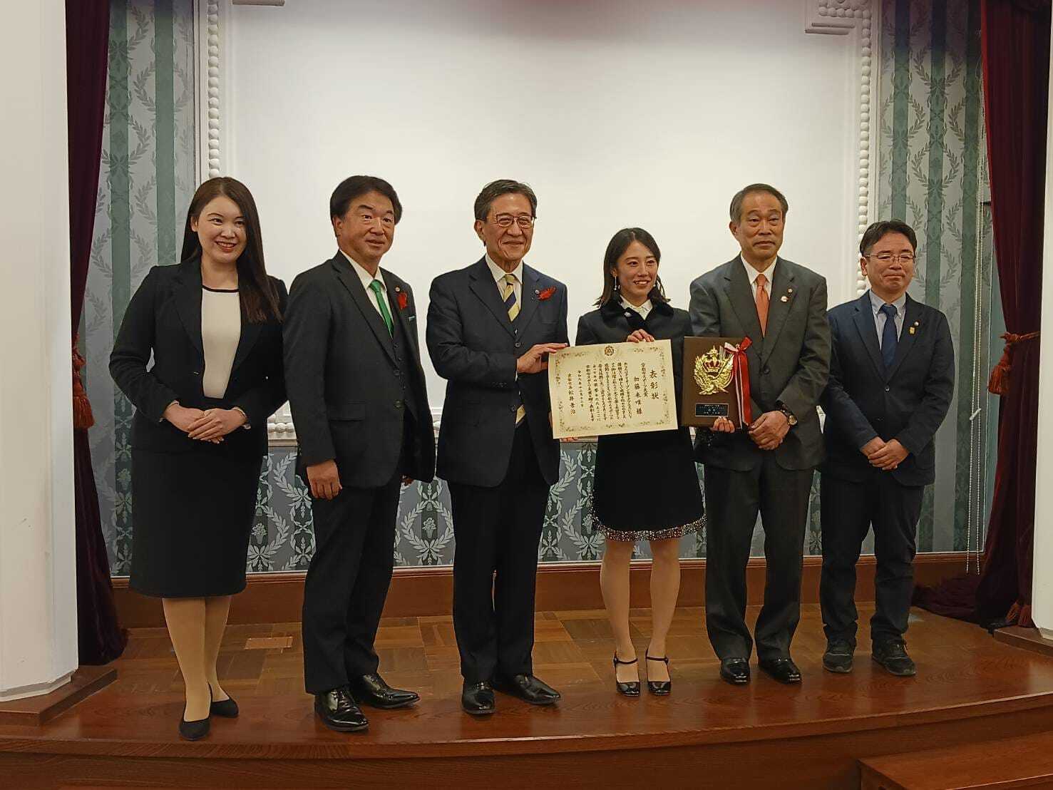 加藤未唯選手に京都市スポーツ大賞授与