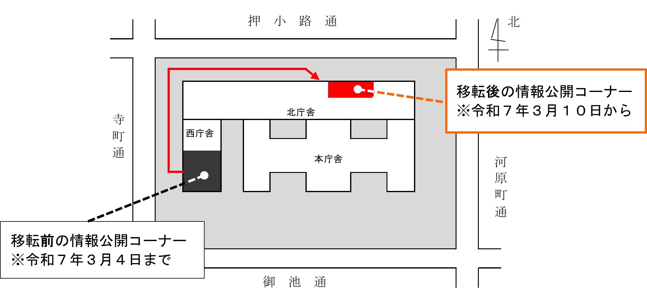 市庁舎の地図