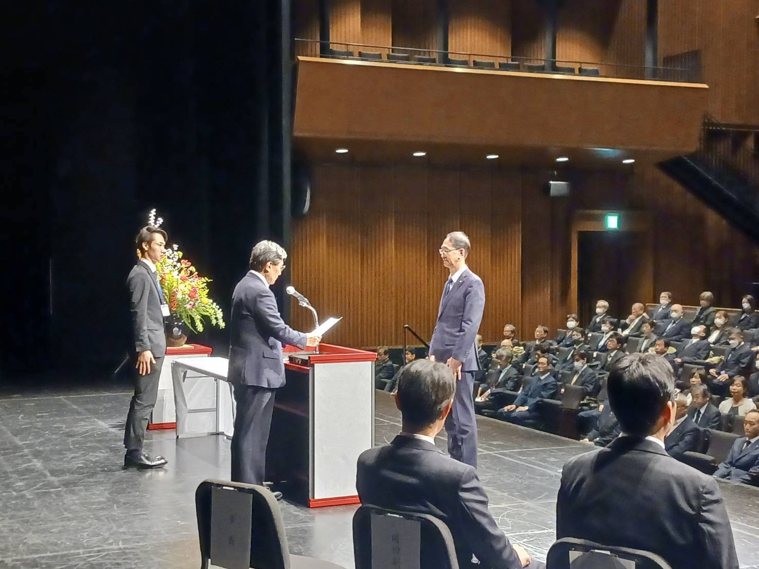 退職発令式の様子