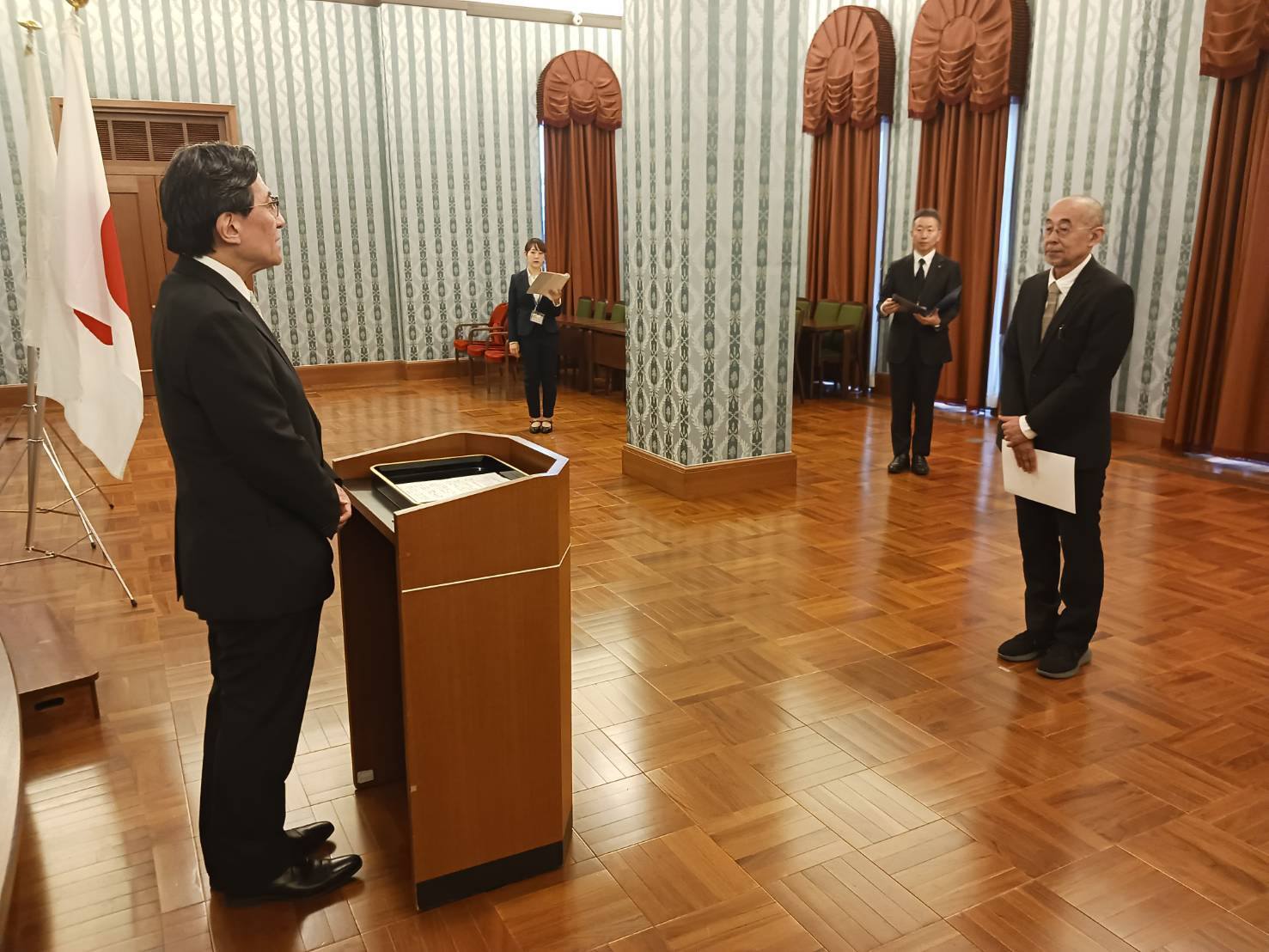 京都市立芸術大学小山田新理事長　発令式の様子