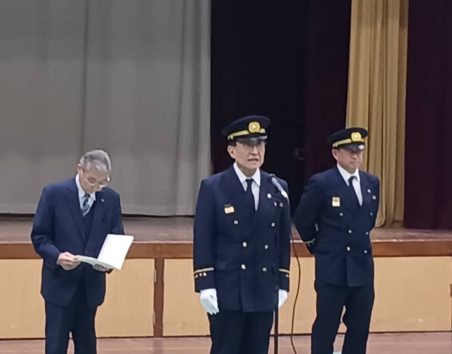 消防団への激励