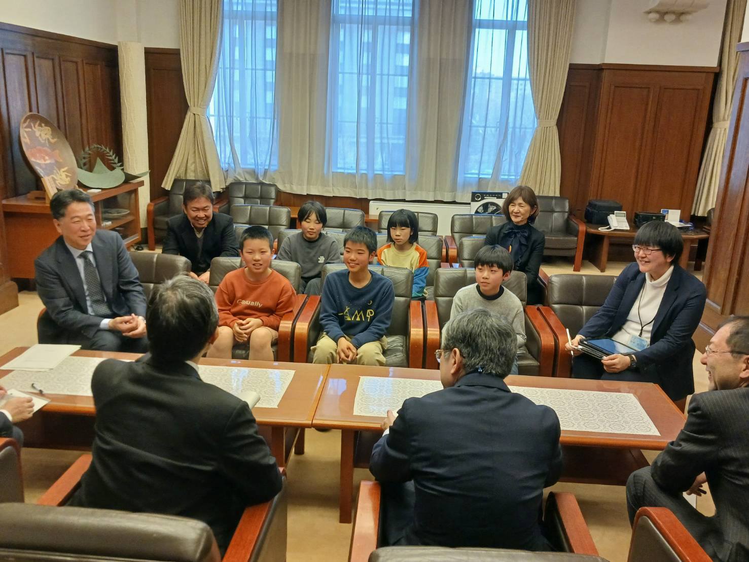 竹間公園運営委員会、京都市立御所南小学校 表敬訪問