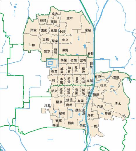 図表1　京町家まちづくり調査範囲