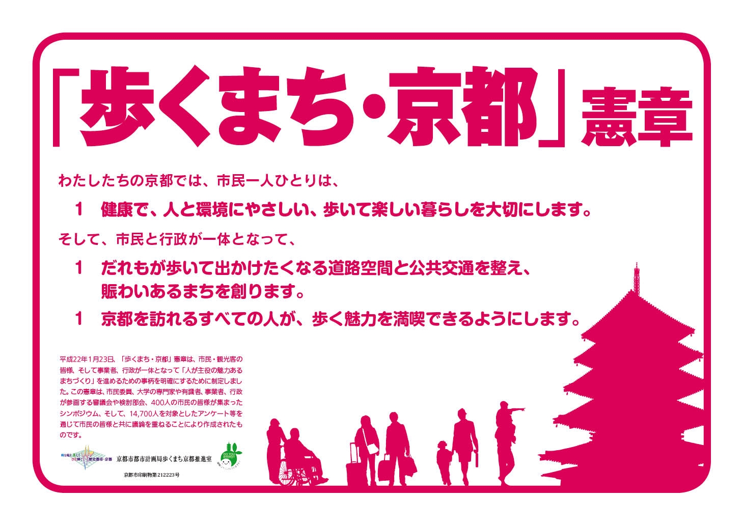 「歩くまち・京都」憲章ポスター