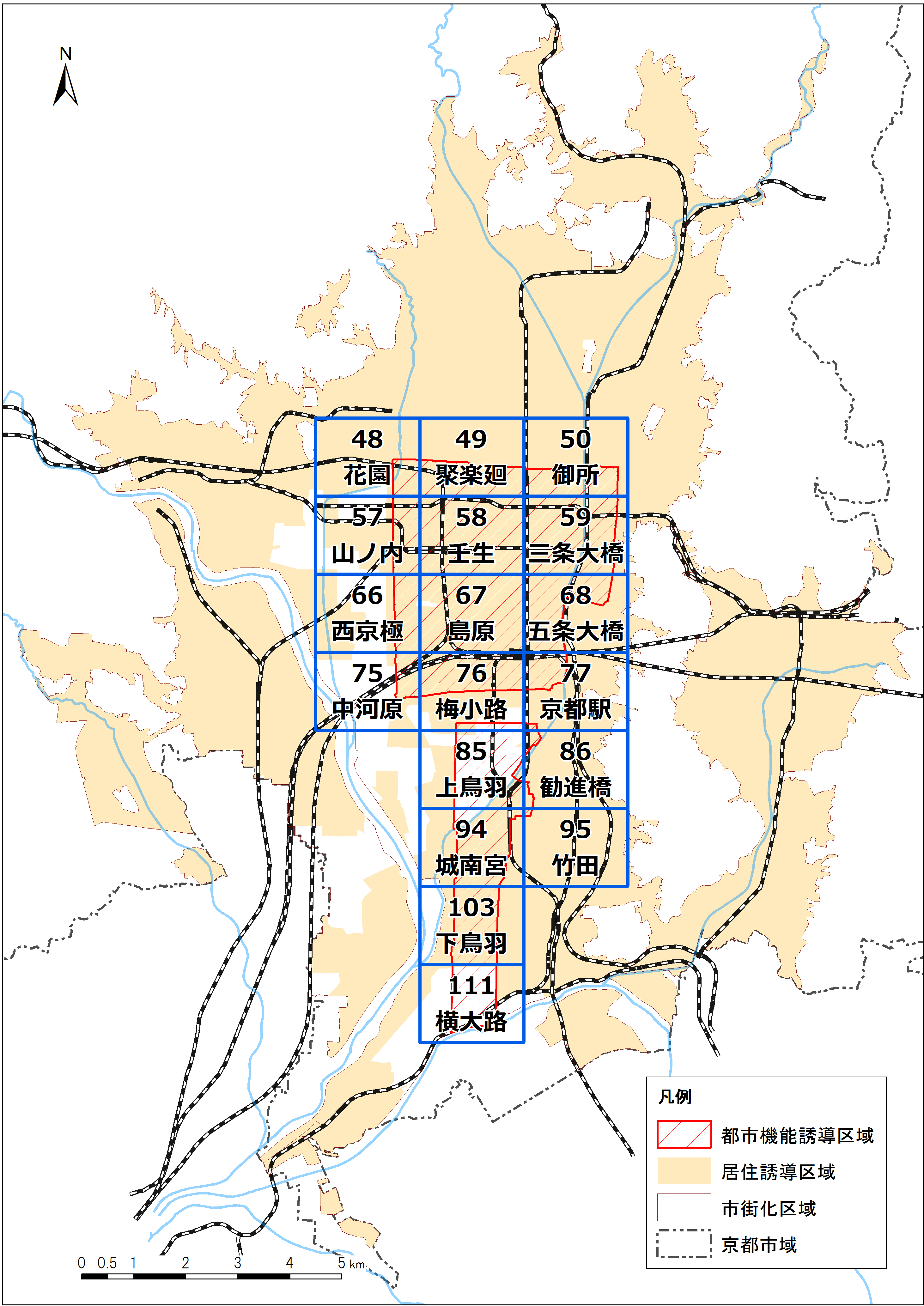 立地適正化計画の区域図