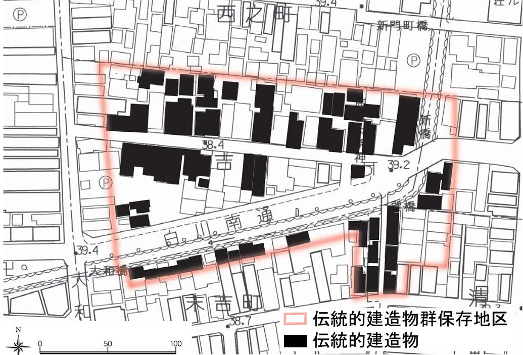 祇園新橋伝建地区地図