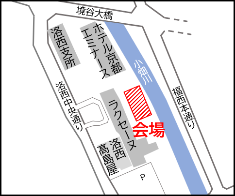社会実験実施会場の地図