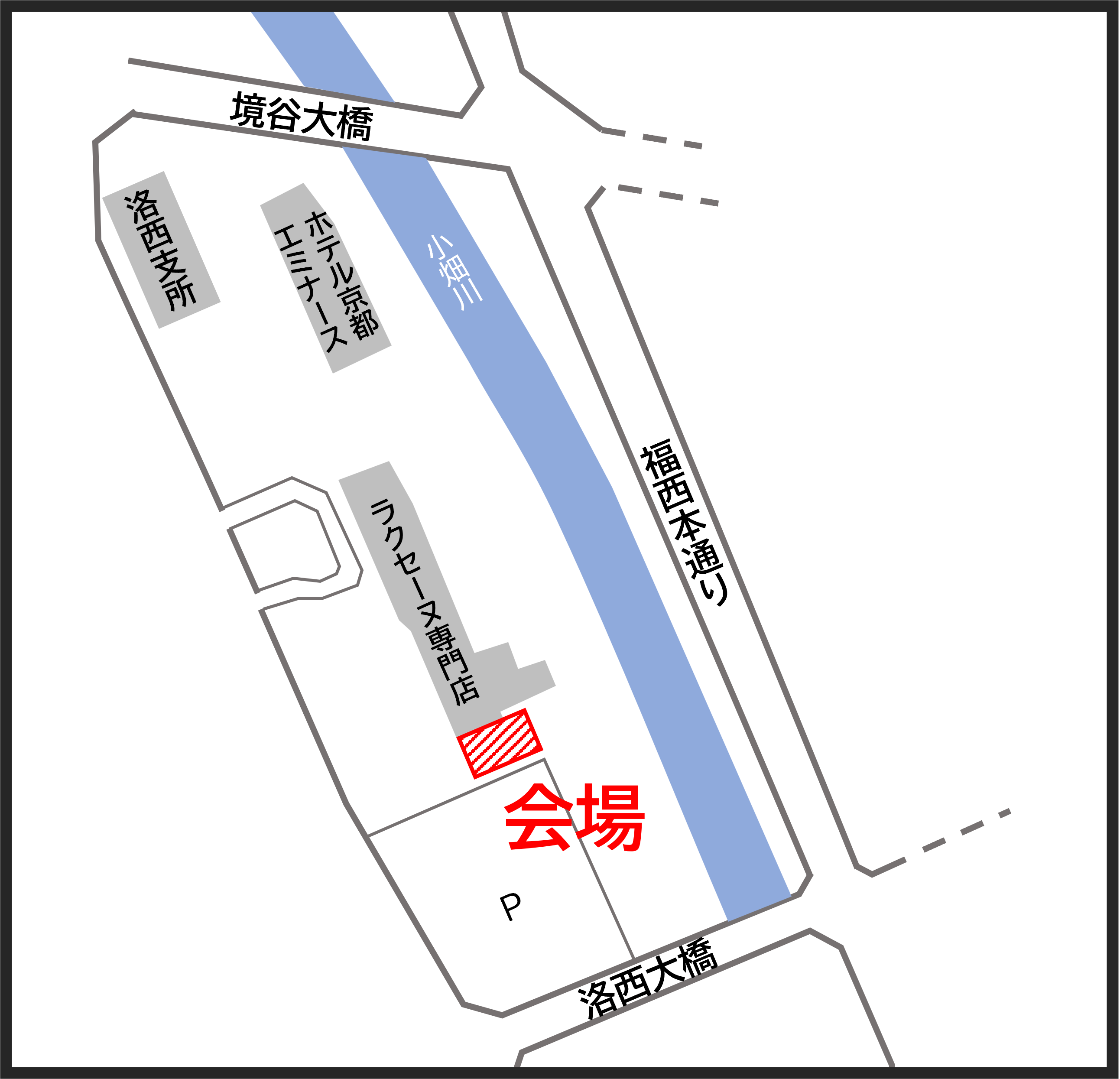 社会実験会場の案内図