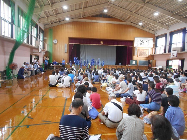 嵯峨小学校避難状況