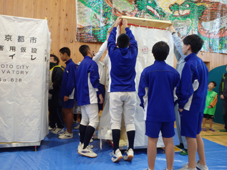 仮設トイレ組立訓練
