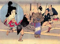 小説「奴茶屋」挿絵（明治33年稲岡正文著）