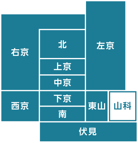 京都市の中の山科区の位置